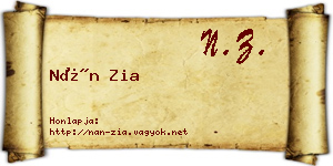 Nán Zia névjegykártya
